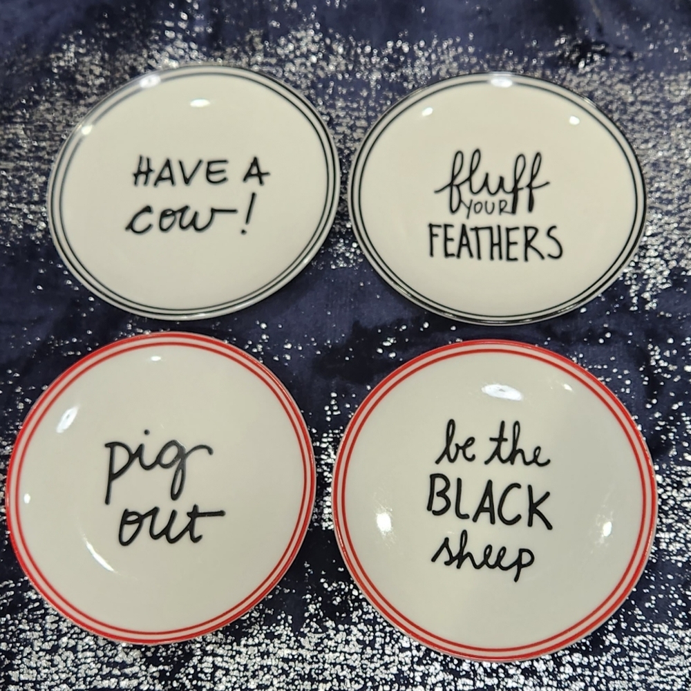 Clay Art set of 4 6in. dessert appetizer plates saucers